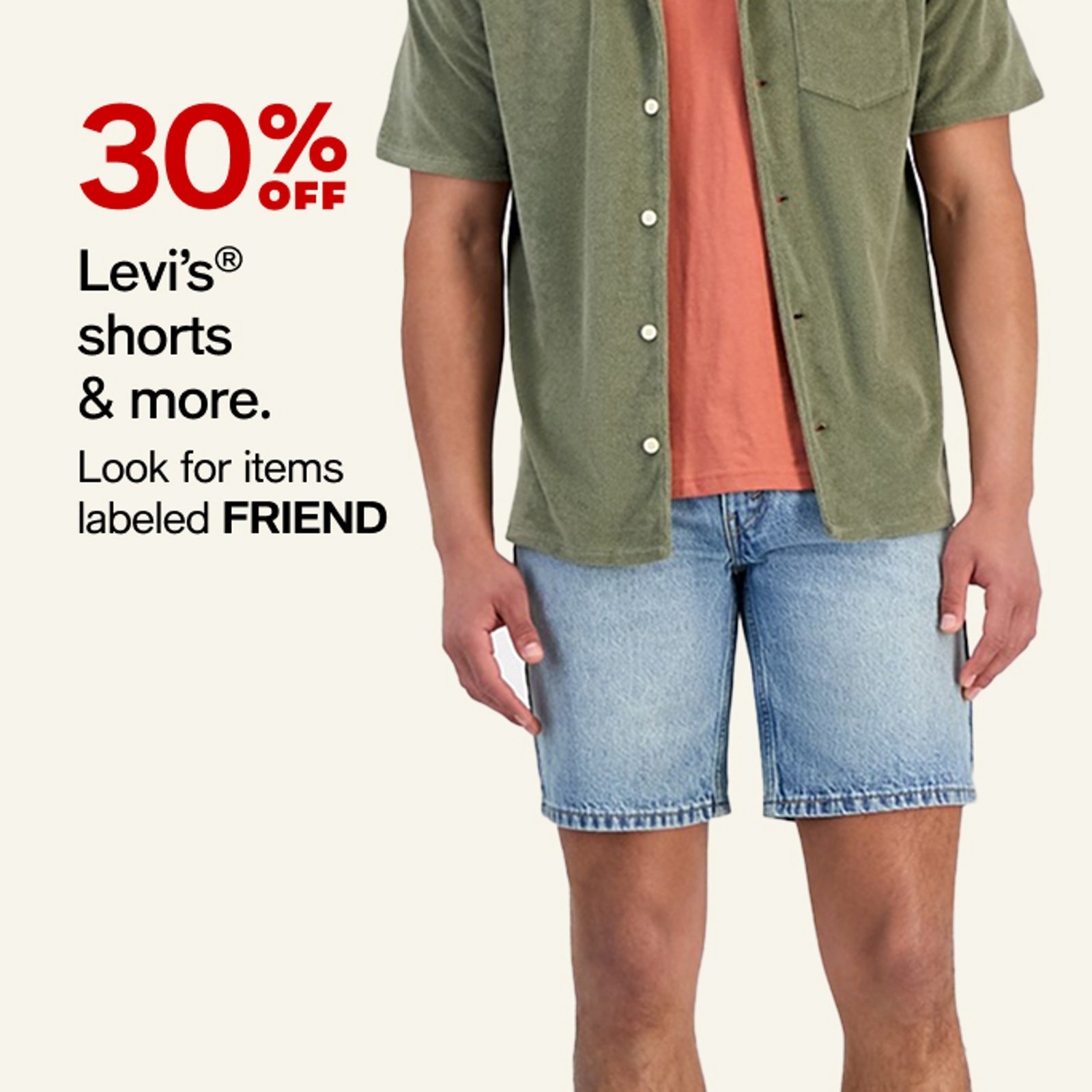 30% Levi's shorts & more