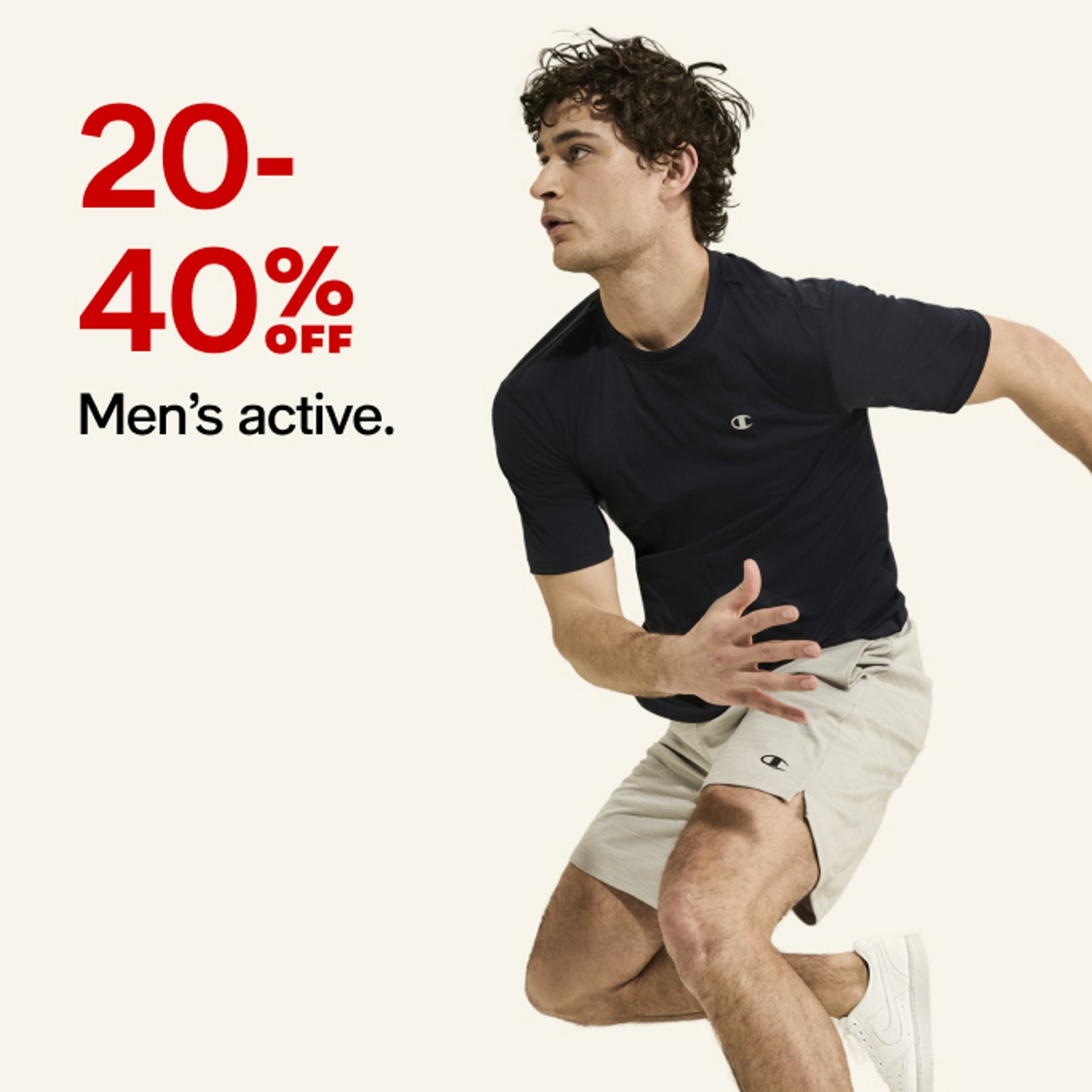 20-40% off Men's active