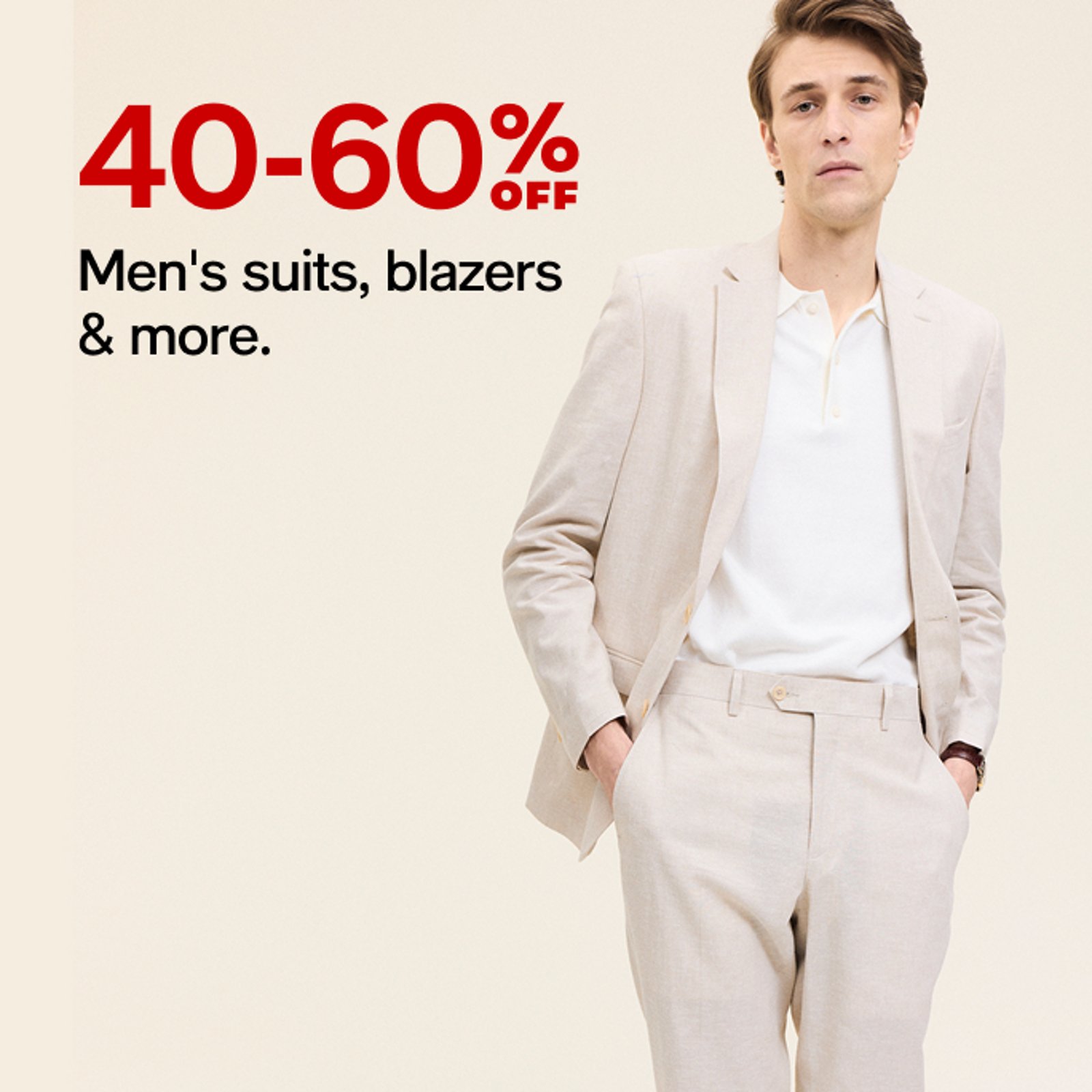 40-60% off Men's suits, blazers & more