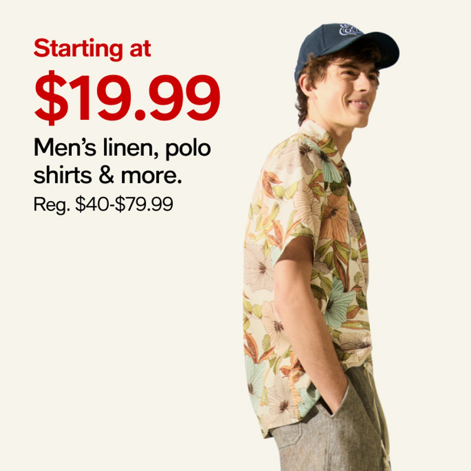 Men's linen, polo shirts & more