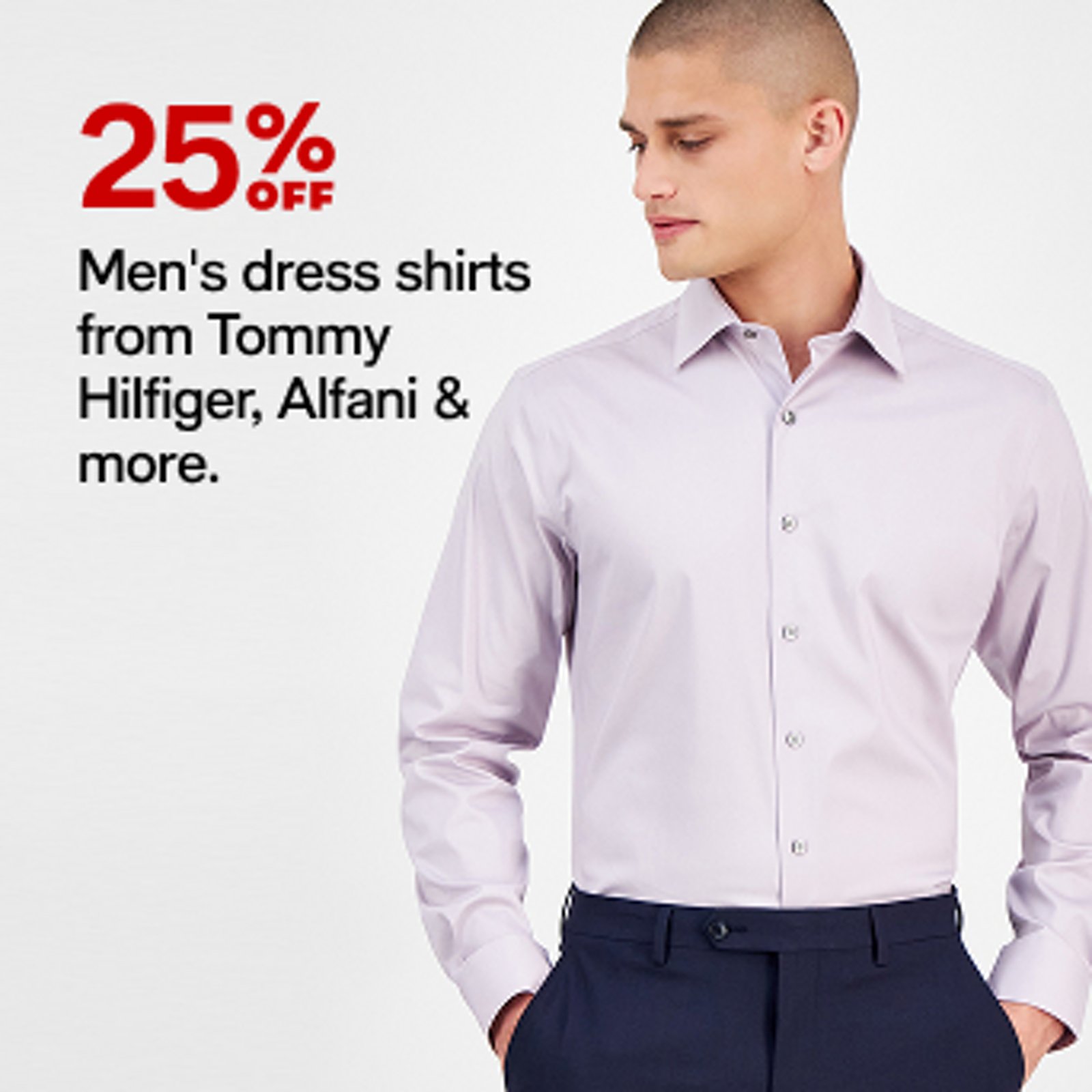 Men's dress shirts from Tommy Hilfiger, Alfani & more