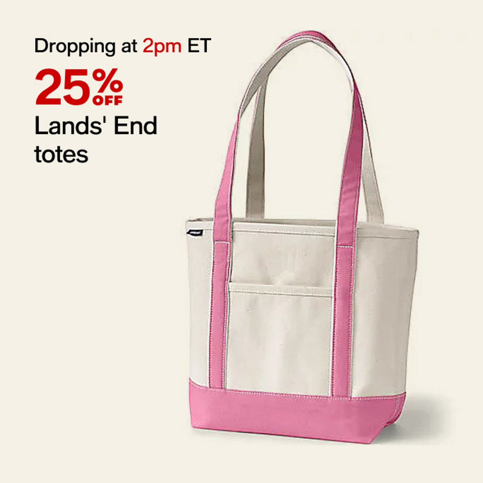25% off Lands' End totes