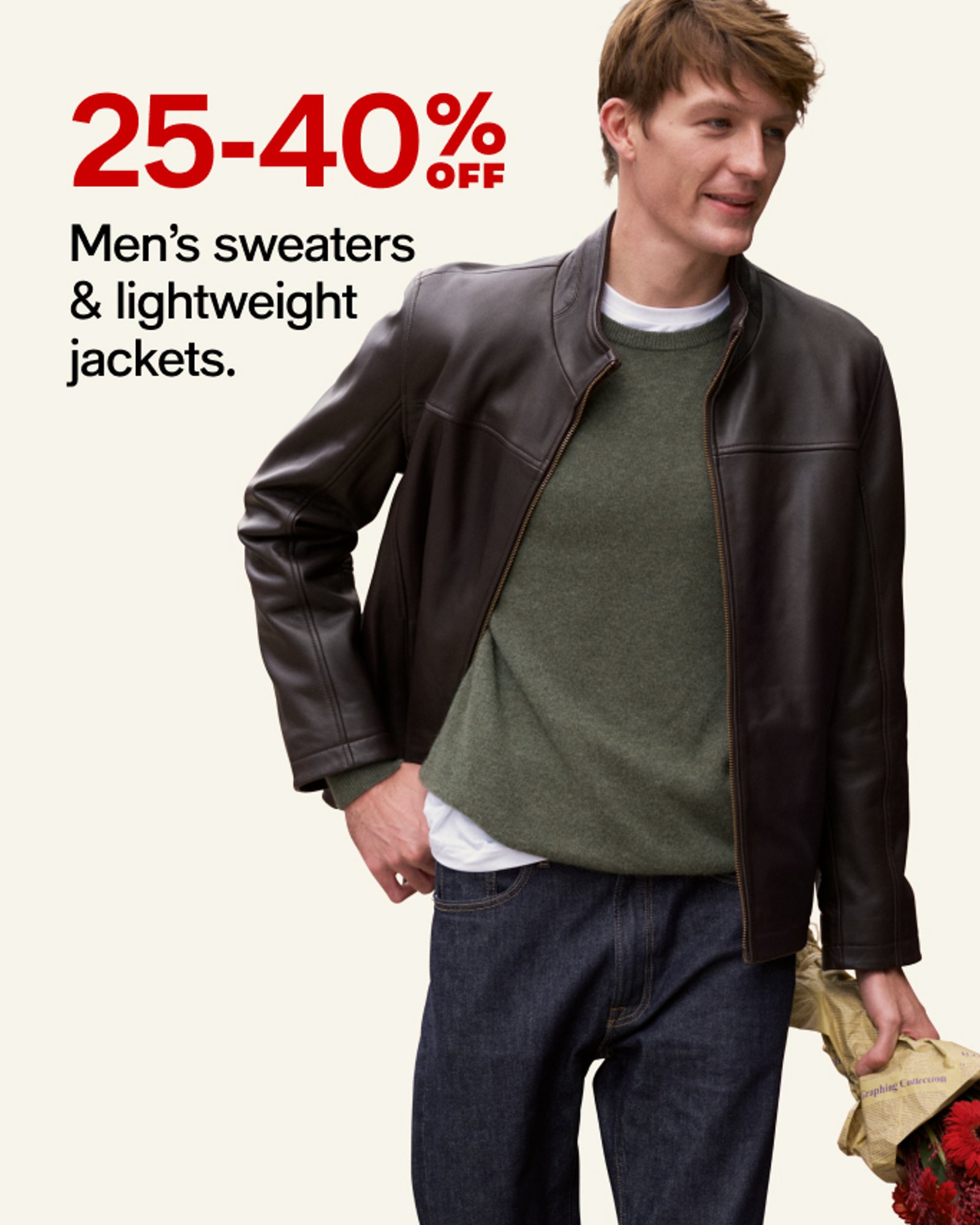 25-40% off Mens sweaterss