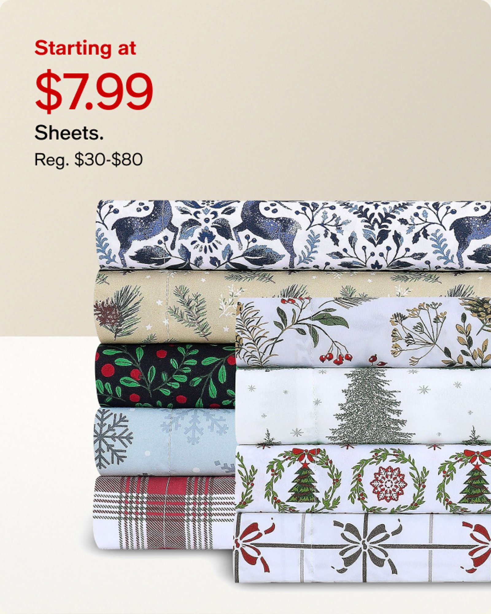 Starting at 7.99 Sheets